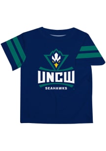 UNCW Seahawks Infant Stripes Short Sleeve T-Shirt Navy Blue