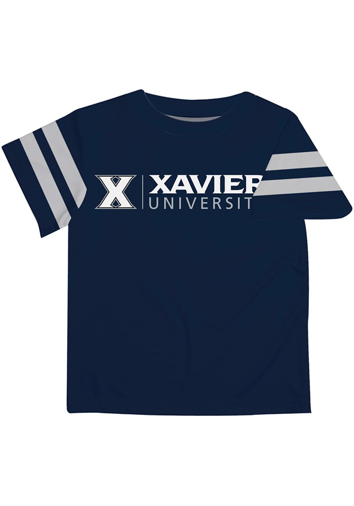 Vive La Fete Xavier Musketeers Infant Stripes Short Sleeve T-Shirt Navy Blue