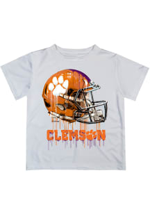 Clemson Tigers Toddler White Helmet Short Sleeve T-Shirt