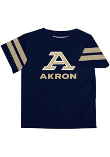 Akron Zips Toddler Navy Blue Stripes Short Sleeve T-Shirt
