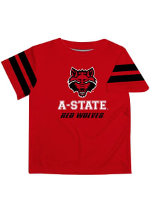 Vive La Fete Arkansas State Red Wolves Toddler Red Stripes Short Sleeve T-Shirt