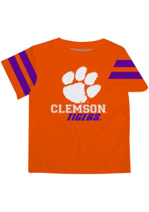 Vive La Fete Clemson Tigers Toddler Orange Stripes Short Sleeve T-Shirt