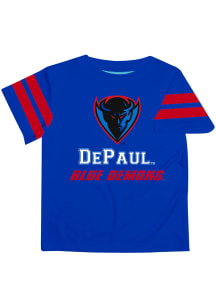 DePaul Blue Demons Toddler Blue Stripes Short Sleeve T-Shirt