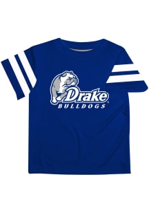 Drake Bulldogs Toddler Blue Stripes Short Sleeve T-Shirt
