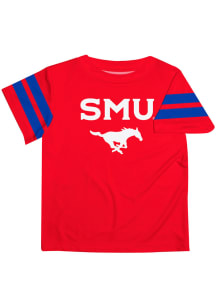 SMU Mustangs Toddler Red Stripes Short Sleeve T-Shirt