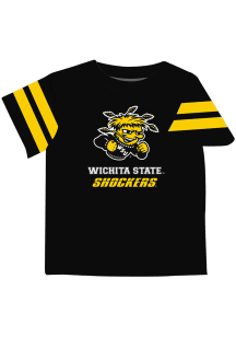 Wichita State Shockers Toddler Black Stripes Short Sleeve T-Shirt