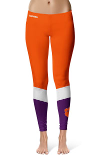 Clemson Tigers Womens Orange Colorblock Plus Size Athletic Pants