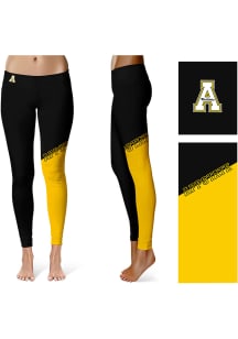 Appalachian State Mountaineers Womens Black Colorblock Plus Size Athletic Pants