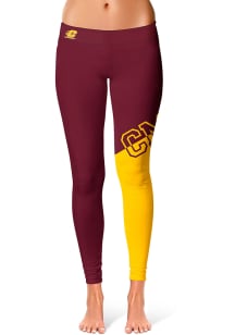 Central Michigan Chippewas Womens Maroon Colorblock Plus Size Athletic Pants