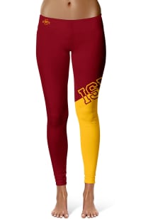 Iowa State Cyclones Womens Maroon Colorblock Plus Size Athletic Pants