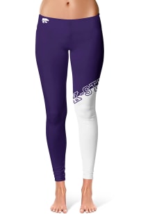 K-State Wildcats Womens Purple Colorblock Plus Size Athletic Pants