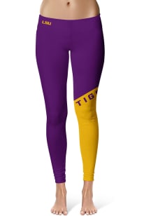 LSU Tigers Womens Purple Colorblock Plus Size Athletic Pants