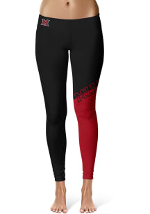 Miami RedHawks Womens Black Colorblock Plus Size Athletic Pants