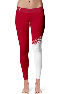 Temple Owls Womens Red Colorblock Plus Size Athletic Pants
