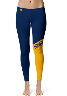 West Virginia Mountaineers Womens Navy Blue Colorblock Plus Size Athletic Pants