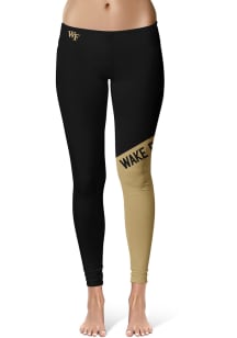 Wake Forest Demon Deacons Womens Black Colorblock Plus Size Athletic Pants