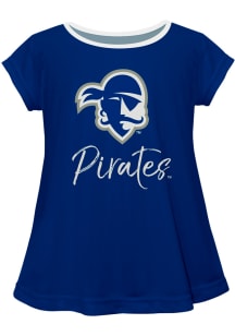 Seton Hall Pirates Infant Girls Script Blouse Short Sleeve T-Shirt Blue
