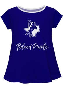 Tarleton State Texans Infant Girls Script Blouse Short Sleeve T-Shirt Purple