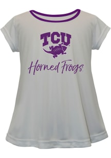 TCU Horned Frogs Infant Girls Script Blouse Short Sleeve T-Shirt Grey