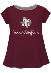 Texas Southern Tigers Infant Girls Script Blouse Short Sleeve T-Shirt Maroon