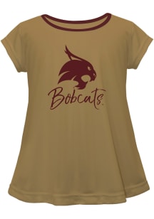 Texas State Bobcats Infant Girls Script Blouse Short Sleeve T-Shirt Gold