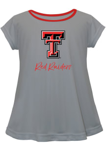 Texas Tech Red Raiders Infant Girls Script Blouse Short Sleeve T-Shirt Grey