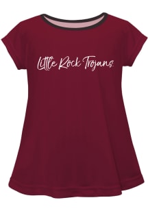 U of A at Little Rock Trojans Infant Girls Script Blouse Short Sleeve T-Shirt Maroon
