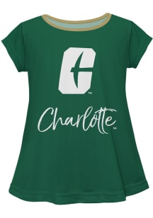 Vive La Fete UNCC 49ers Infant Girls Script Blouse Short Sleeve T-Shirt Green