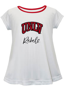 UNLV Runnin Rebels Infant Girls Script Blouse Short Sleeve T-Shirt White