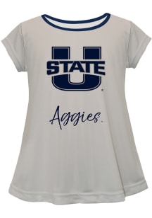Vive La Fete Utah State Aggies Infant Girls Script Blouse Short Sleeve T-Shirt Grey