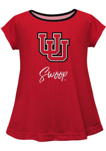Utah Utes Infant Girls Script Blouse Short Sleeve T-Shirt Red