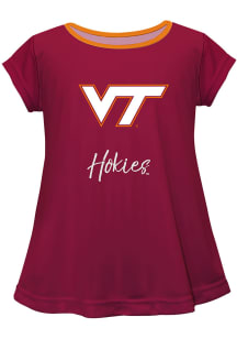 Virginia Tech Hokies Infant Girls Script Blouse Short Sleeve T-Shirt Maroon