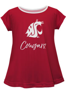 Washington State Cougars Infant Girls Script Blouse Short Sleeve T-Shirt Red