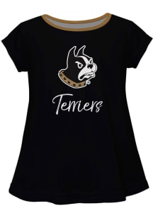 Wofford Terriers Infant Girls Script Blouse Short Sleeve T-Shirt Black