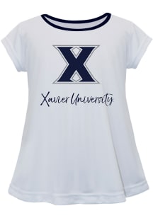 Xavier Musketeers Infant Girls Script Blouse Short Sleeve T-Shirt White
