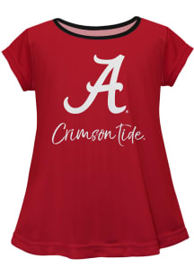 Alabama Crimson Tide Toddler Girls Red Script Blouse Short Sleeve T-Shirt