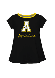 Appalachian State Mountaineers Toddler Girls Black Script Blouse Short Sleeve T-Shirt
