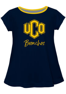 Central Oklahoma Bronchos Toddler Girls Blue Script Blouse Short Sleeve T-Shirt