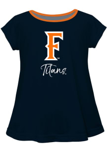 Cal State Fullerton Titans Toddler Girls Navy Blue Script Blouse Short Sleeve T-Shirt