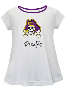 East Carolina Pirates Toddler Girls White Script Blouse Short Sleeve T-Shirt