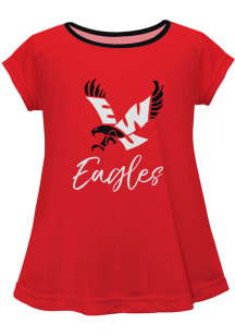 Eastern Washington Eagles Toddler Girls Red Script Blouse Short Sleeve T-Shirt