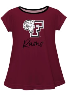 Fordham Rams Toddler Girls Maroon Script Blouse Short Sleeve T-Shirt