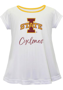 Iowa State Cyclones Toddler Girls White Script Blouse Short Sleeve T-Shirt