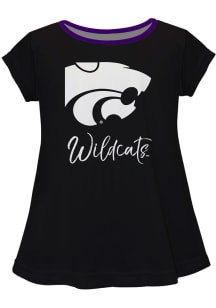 Vive La Fete K-State Wildcats Toddler Girls Black Script Blouse Short Sleeve T-Shirt