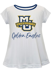 Marquette Golden Eagles Toddler Girls White Script Blouse Short Sleeve T-Shirt