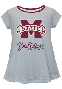 Mississippi State Bulldogs Toddler Girls Grey Script Blouse Short Sleeve T-Shirt