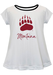Montana Grizzlies Toddler Girls White Script Blouse Short Sleeve T-Shirt