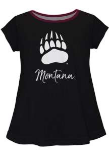 Montana Grizzlies Toddler Girls Black Script Blouse Short Sleeve T-Shirt
