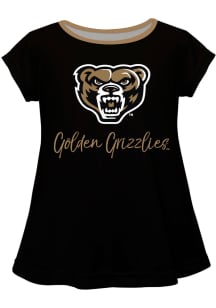 Oakland University Golden Grizzlies Toddler Girls Black Script Blouse Short Sleeve T-Shirt