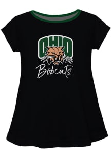 Ohio Bobcats Toddler Girls Black Script Blouse Short Sleeve T-Shirt